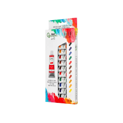 Pintura al oleo liderpapel caja de 12 tubos de aluminio de 12 ml colores surtidos