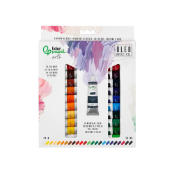 Pintura al oleo liderpapel caja de 24 tubos de aluminio de 12 ml colores surtidos