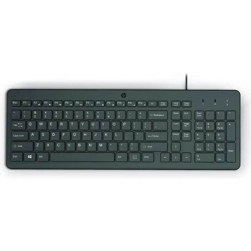 Teclado hp 150 wired con cable color negro