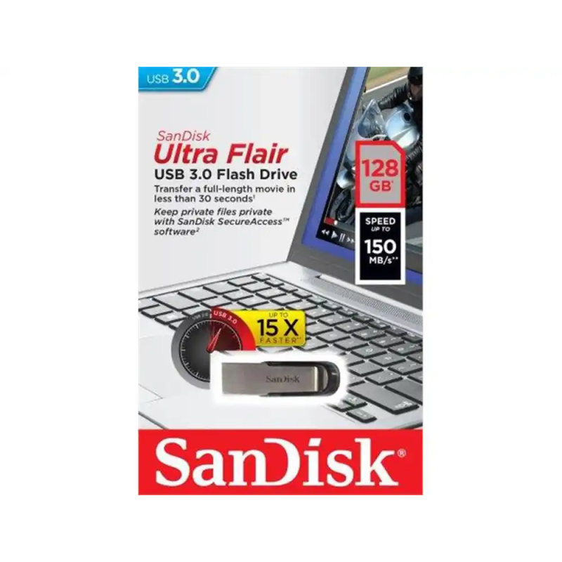 Memoria sandisk usb ultra flair 128gb