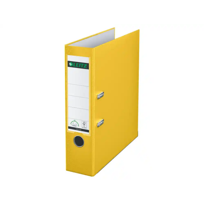 Archivador de palanca leitz 180 din a4 carton forrado lomo 80 mm color amarillo