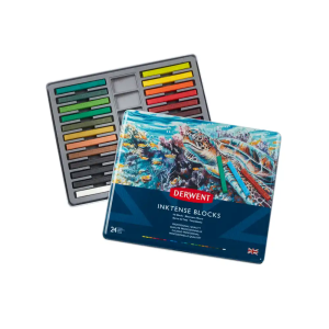 Barra acuarelable derwent inktense caja metalica de 24 unidades colores surtidos