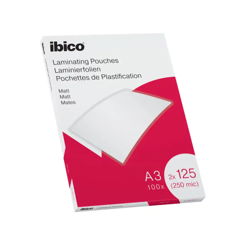 Bolsa de plastificar ibico din a3 2x125mc mate caja de 100 unidades