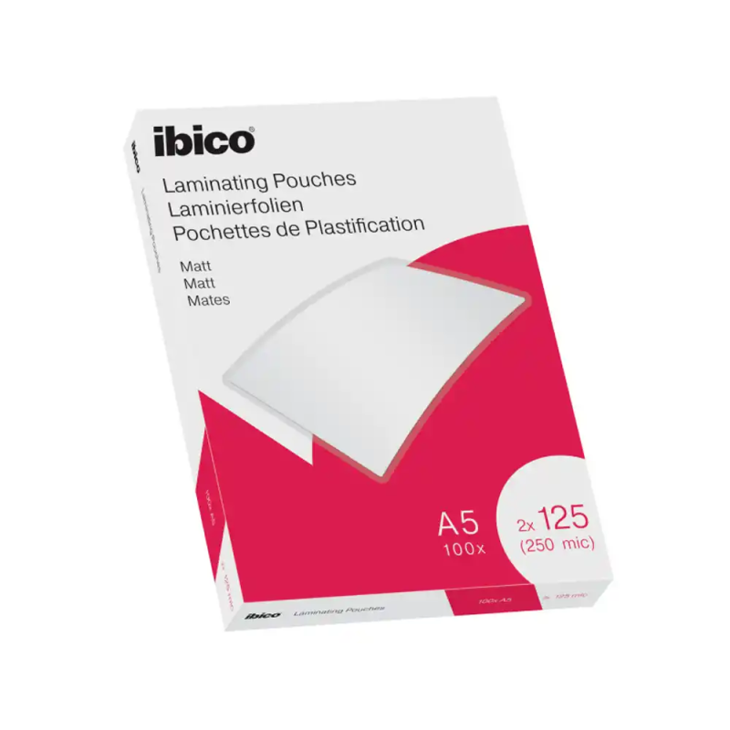 Bolsa de plastificar ibico din a5 2x125 mc mate caja de 100 unidades