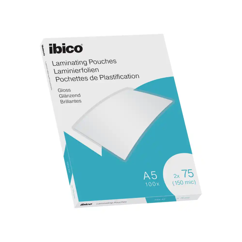 Bolsa de plastificar ibico din a5 2x75 mc caja de 100 unidades