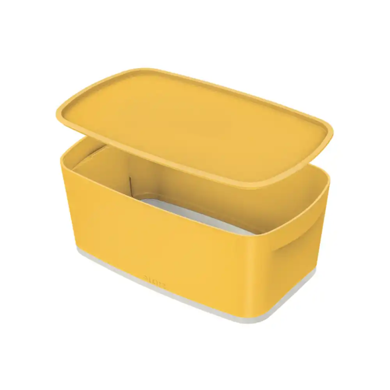 Caja leitz mybox cosy pequeña con tapa color amarillo 318x128x191 mm