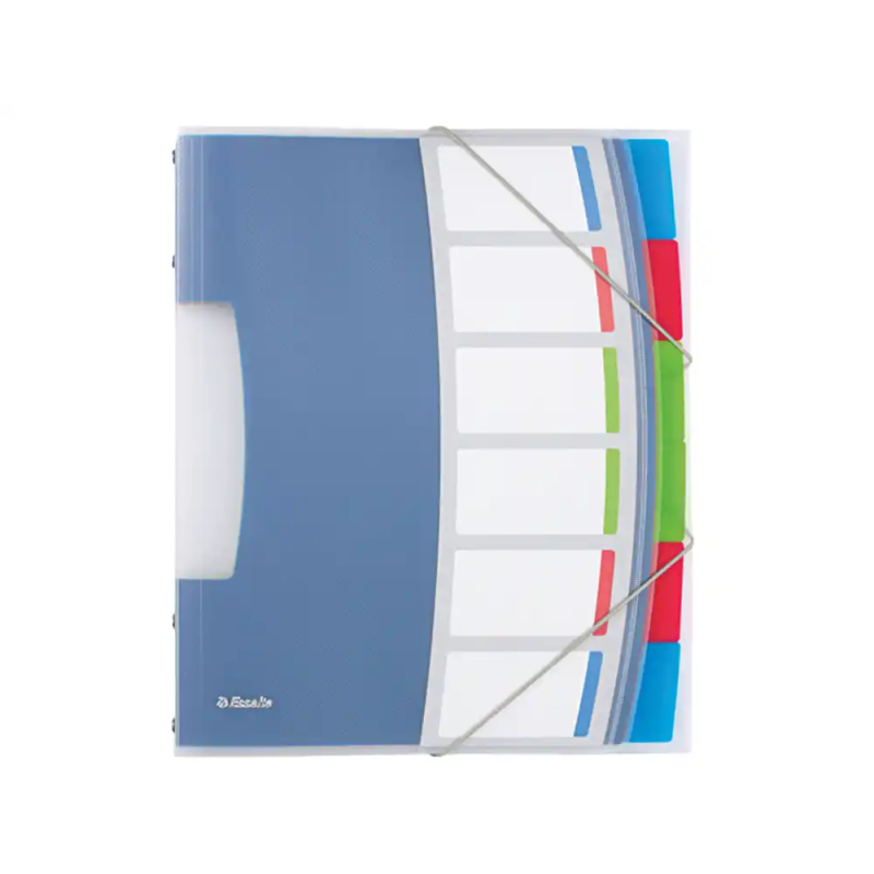 Carpeta esselte vivida clasificadora fuelle din a4 polipropileno 6 compartimentos multicolor