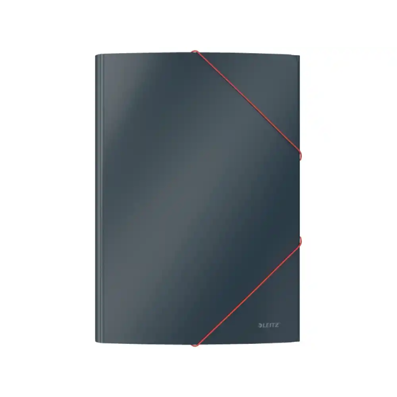 Carpeta leitz cosy gomas tres solapas din a4 carton color gris