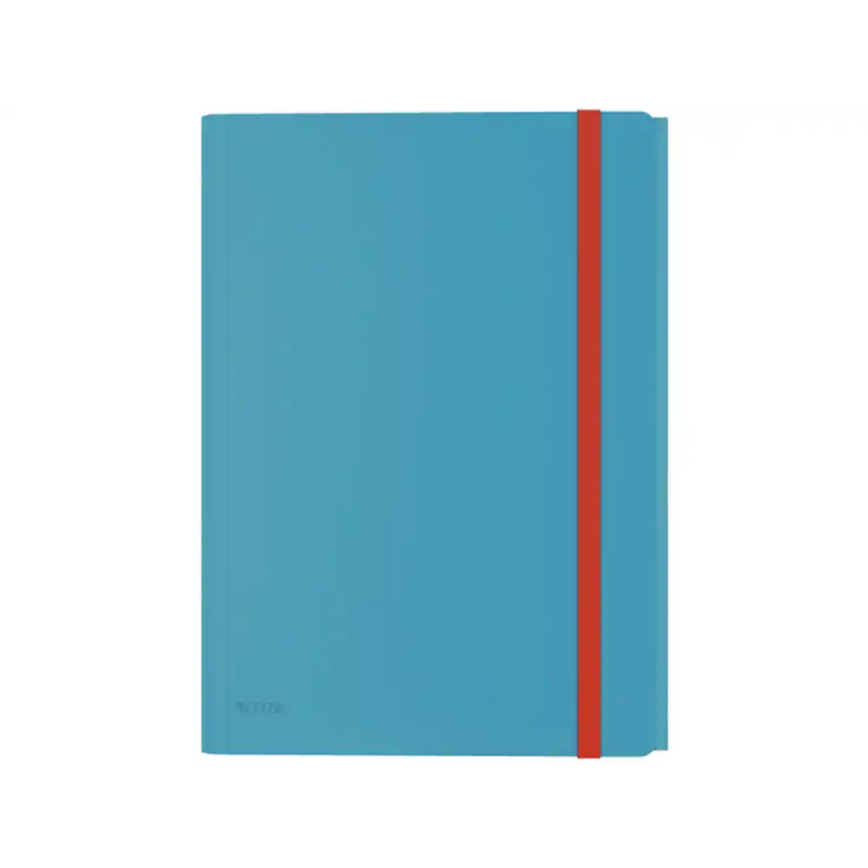 Carpeta leitz cosy gomas tres solapas y bolsillo interior con cierre din a4 polipropileno color azul