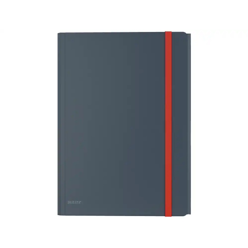 Carpeta leitz cosy gomas tres solapas y bolsillo interior con cierre din a4 polipropileno color gris