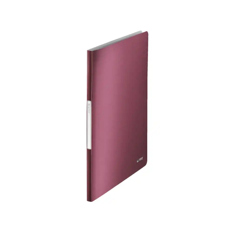 Carpeta leitz style escaparate din a4 tapa rigida 20 fundas polipropileno color rojo granate