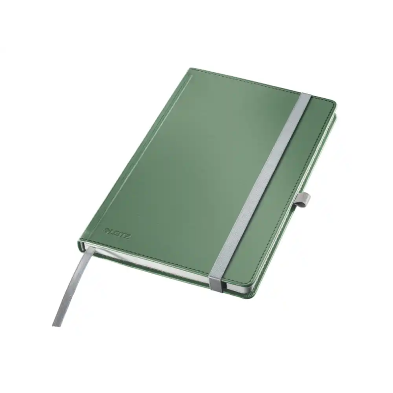 Cuaderno con gomilla leitz tapa dura a5 80 hojas cuadricula color verde celadon