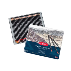 Lapices carboncillo color derwent caja metalica 24 unidades colores surtidos