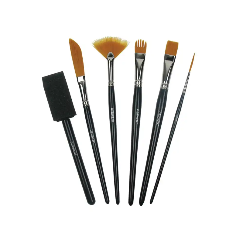 Pinceles tecnicos derwent set de 6 unidades surtidos