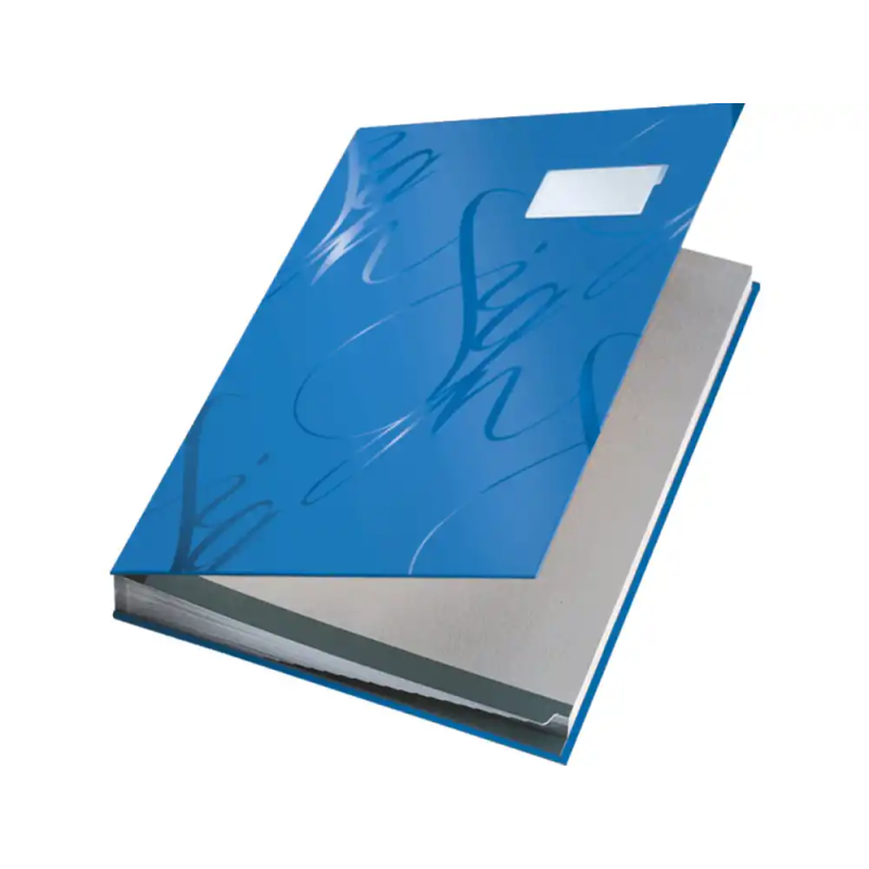 Portafirmas leitz gama sign con fuelle 18 departamentos acabado soft grip color azul