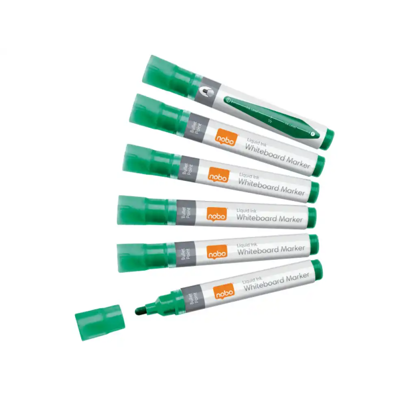 Rotulador nobo para pizarra blanca punta redonda 3 mm color verde caja de 10 unidades