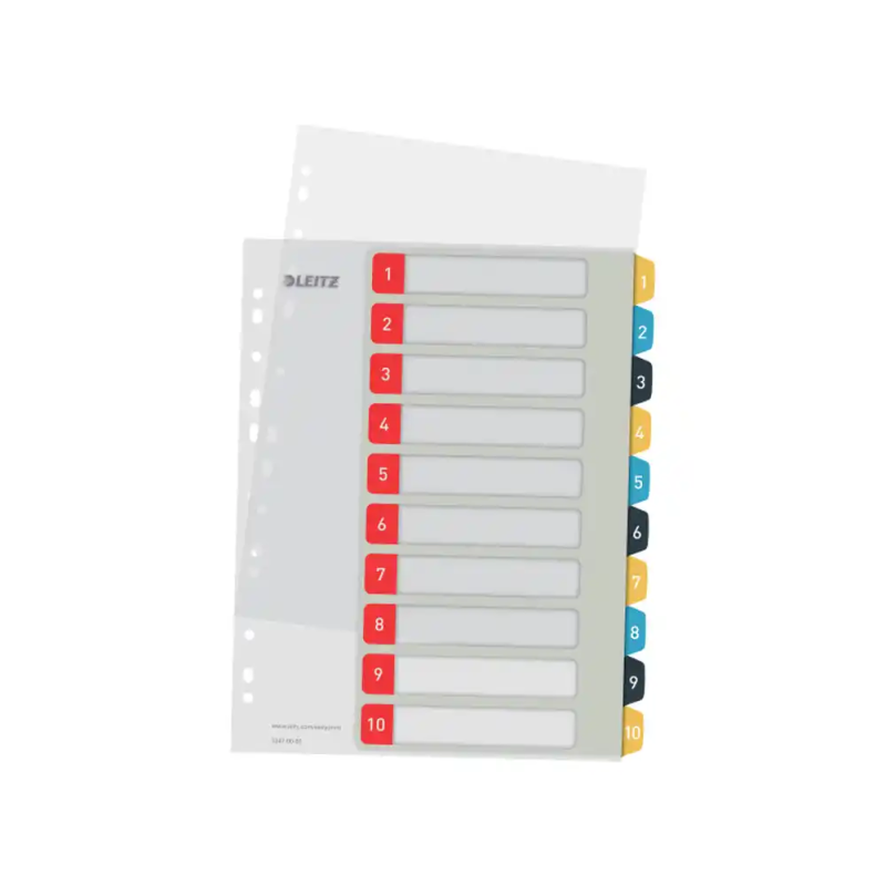 Separador leitz cosy numerico 1-10 imprimible polipropileno din a4 multitaladro
