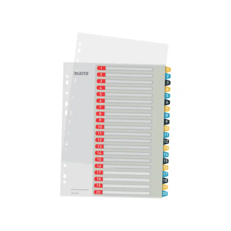 Separador leitz cosy numerico 1-20 imprimible polipropileno din a4 multitaladro