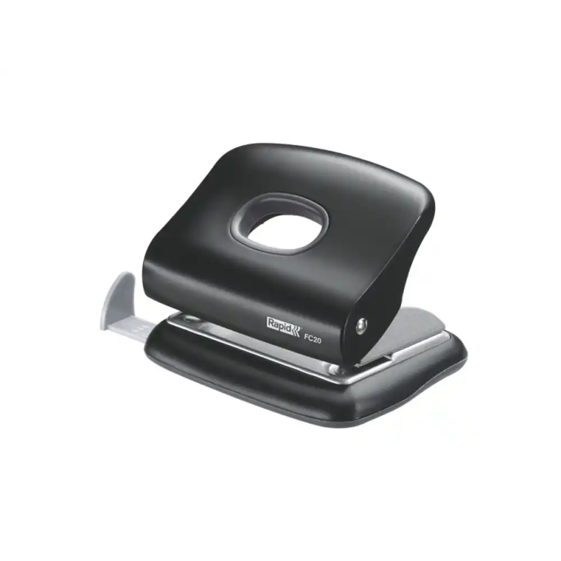 Taladrador rapid fc20 plastico color negro capacidad 20 hojas