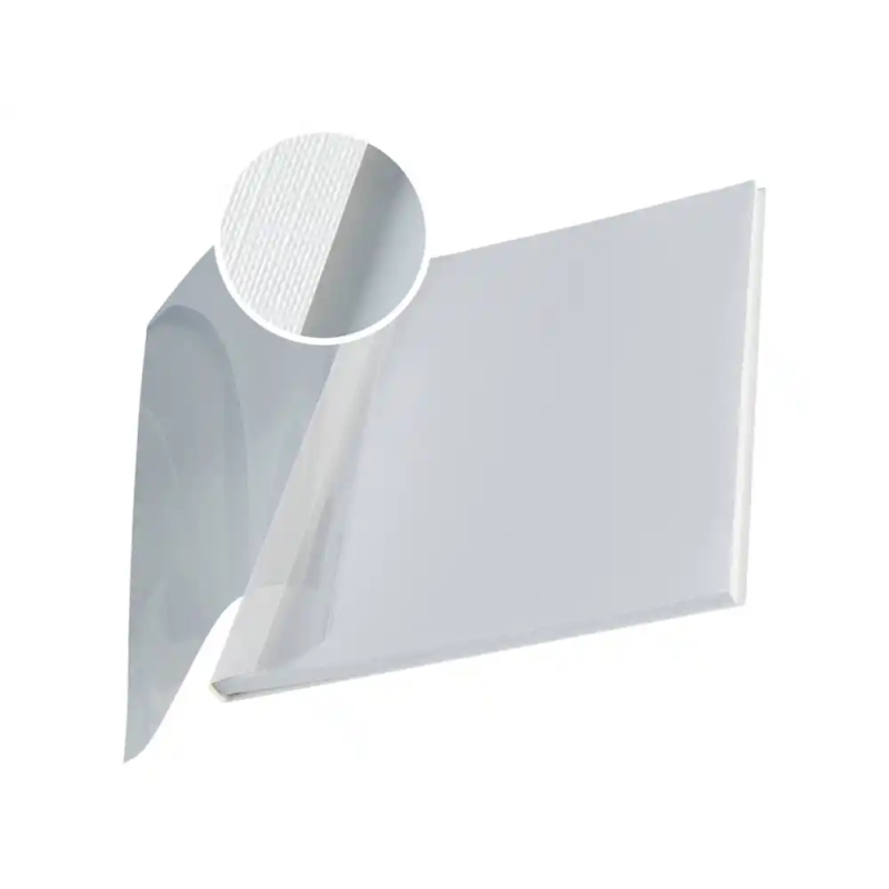 Tapa de encuadernacion leitz impressbind flexible din a4 lomo 7 mm blanco capacidad 70 hojas caja de 10 unidades
