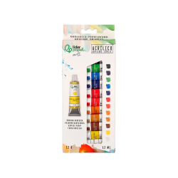 Pintura acrilica liderpapel caja de 12 tubos de aluminio de 12 ml colores surtidos