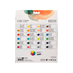 Pintura acrilica liderpapel caja de 24 tubos de aluminio de 12 ml colores surtidos