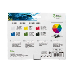 Pintura acrilica liderpapel caja de 6 tubos de plastico de 75 ml colores basicos