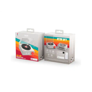 Reloj despertador mob bluetooth vinilo retro grey