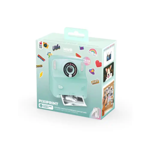 Camara mob con impresion instantanea turquesa