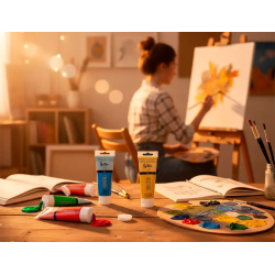 Pintura acrilica liderpapel tubo de plastico de 60 ml color amarillo napoles