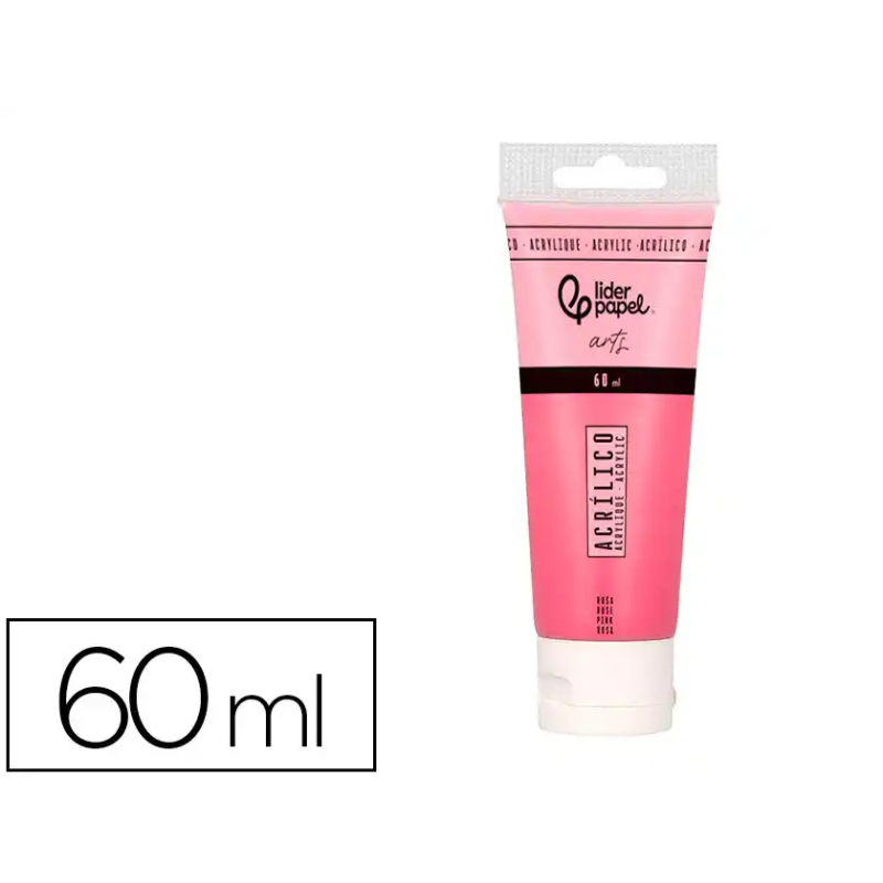 Pintura acrilica liderpapel tubo de plastico de 60 ml color rosa