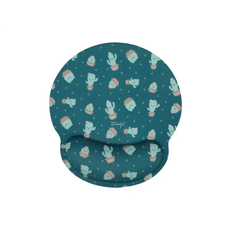 Alfombrilla de raton mr wonderful de gel ergonomica cactus 250x230 mm