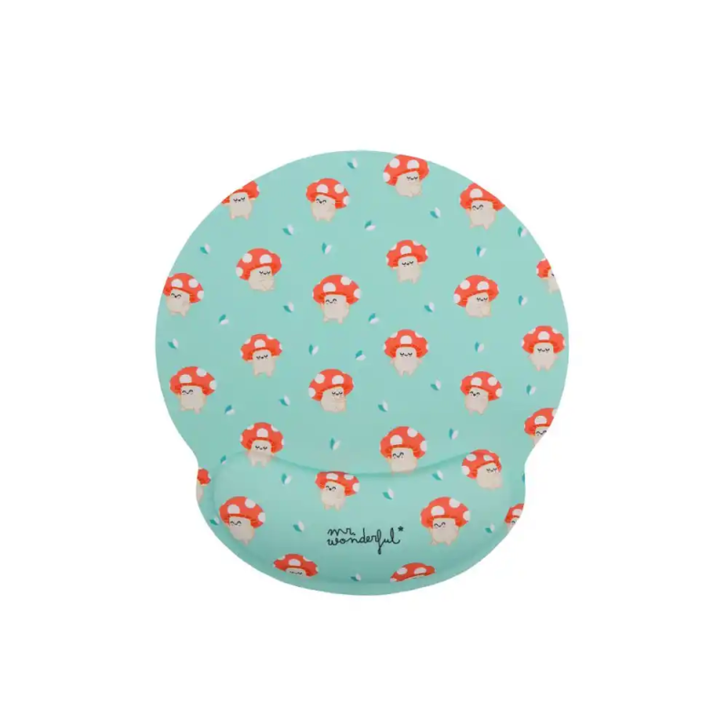 Alfombrilla de raton mr wonderful de gel ergonomica setas 250x230 mm