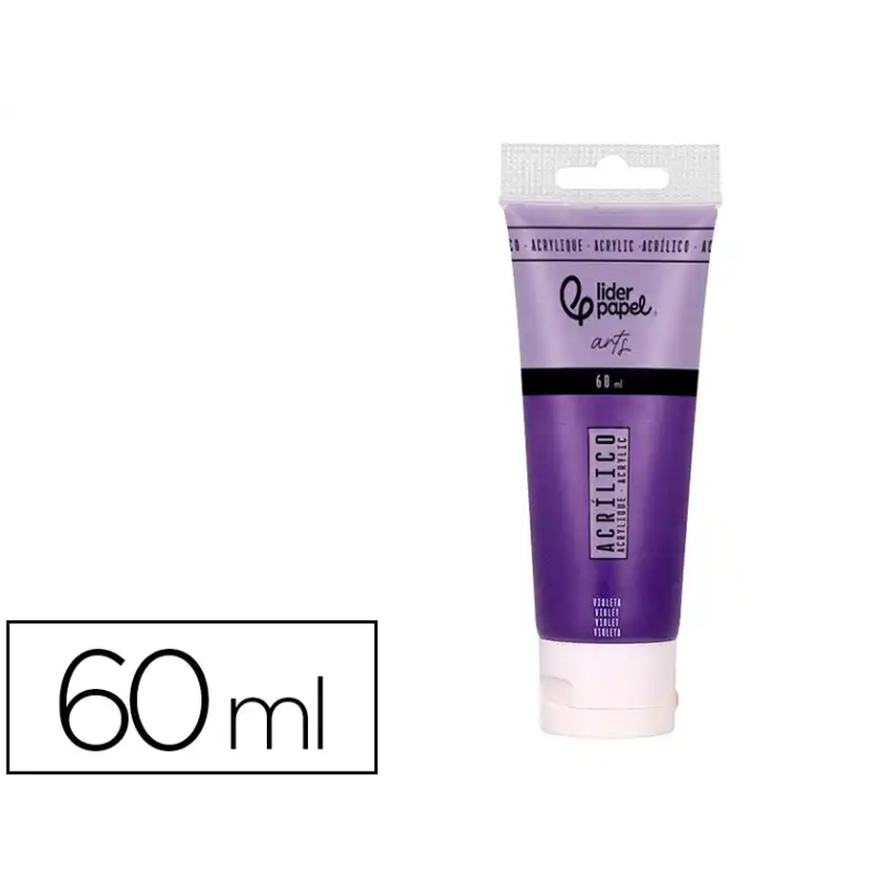 Pintura acrilica liderpapel tubo de plastico de 60 ml color violeta