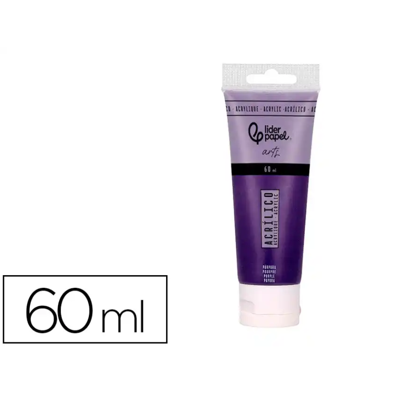 Pintura acrilica liderpapel tubo de plastico de 60 ml color purpura