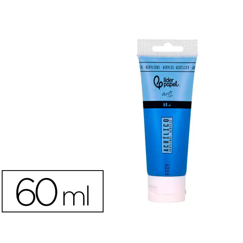 Pintura acrilica liderpapel tubo de plastico de 60 ml color azul