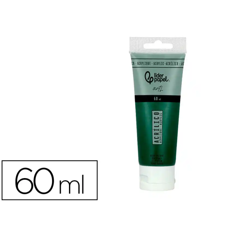 Pintura acrilica liderpapel tubo de plastico de 60 ml color verde oliva