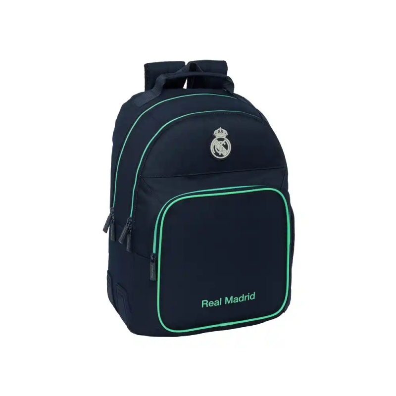 Mochila safta doble con cantoneras adaptable a carro real madrid 2ª equipacion 25/26 420x320x150 mm