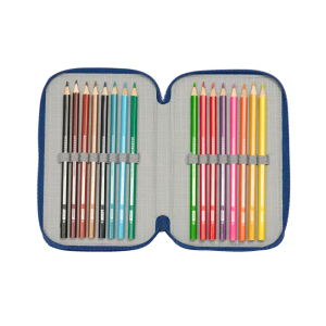 Plumier escolar safta triple 37 piezas como entrenar a tu dragon 195x125x55 mm