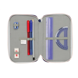 Plumier escolar safta triple 37 piezas f.c. barcelona 2ª equipacion 25/26 195x125x55 mm