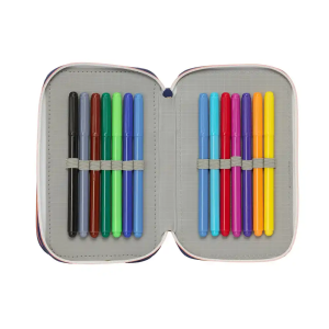 Plumier escolar safta triple 37 piezas f.c. barcelona 2ª equipacion 25/26 195x125x55 mm