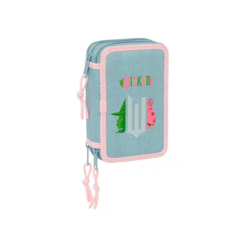 Plumier escolar safta triple 37 piezas wicked 195x125x55 mm
