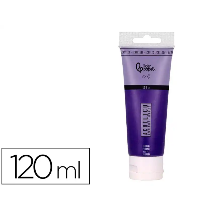 Pintura acrilica liderpapel tubo de plastico de 120 ml color purpura