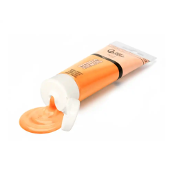 Pintura acrilica liderpapel tubo de plastico de 120 ml color naranja permanente