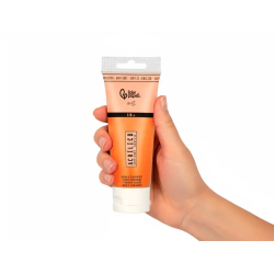 Pintura acrilica liderpapel tubo de plastico de 120 ml color naranja permanente