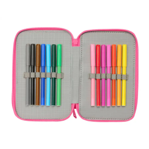 Plumier escolar safta triple 37 piezas princesas 195x125x55 mm