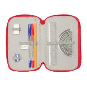 Plumier escolar safta triple 37 piezas spider-man 195x125x55 mm