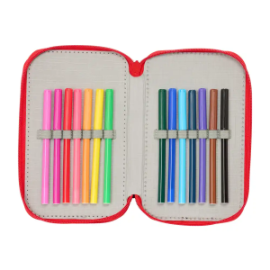 Plumier escolar safta triple 37 piezas spider-man 195x125x55 mm