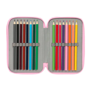 Plumier escolar safta triple 37 piezas stitch 195x125x55 mm