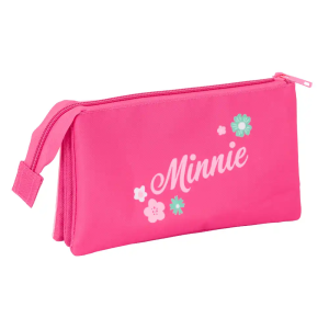 Bolso escolar portatodo safta triple minnie mouse 120x220x30 mm